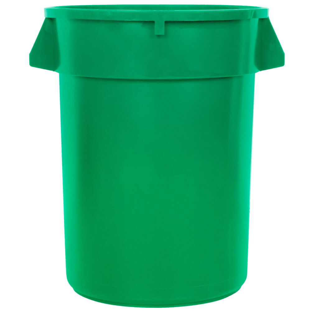 Continental 32 Gallon Green Trash Can, Lid, and Dolly Kit