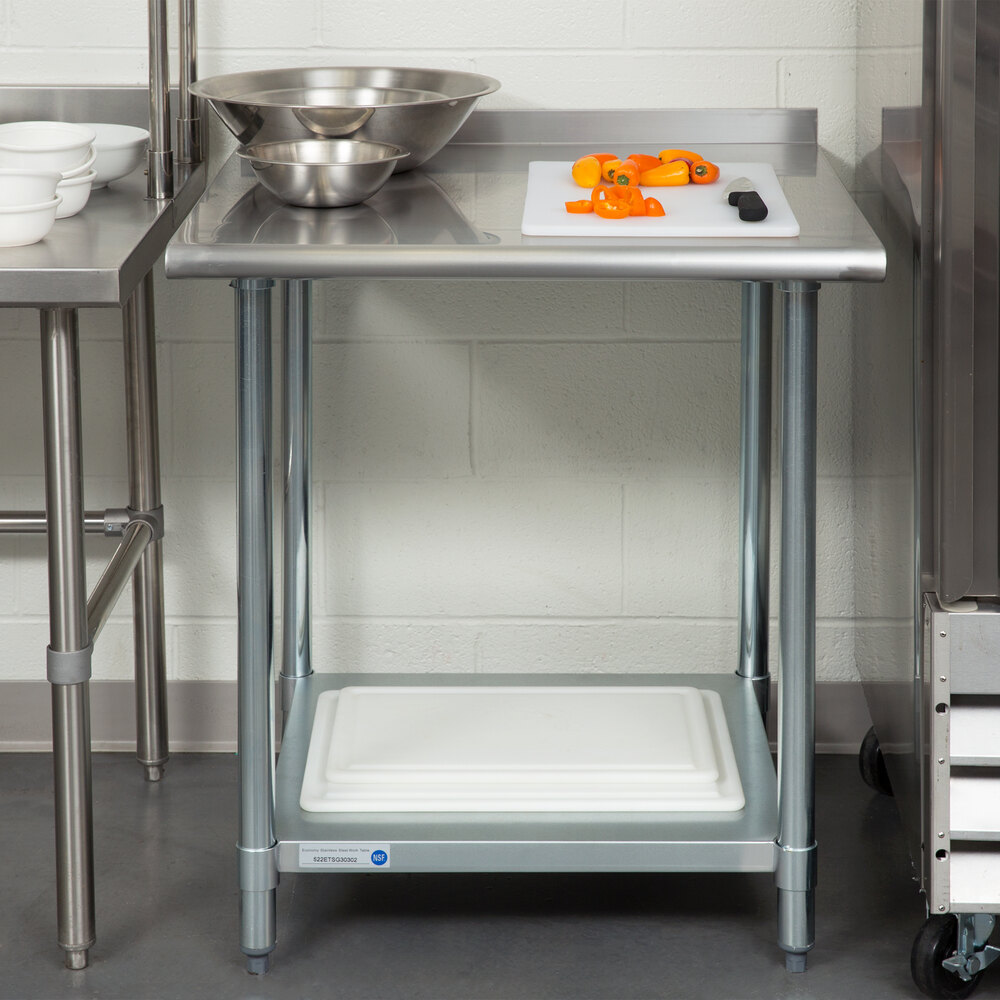 Steelton 30" x 30" 18 Gauge 430 Stainless Steel Work Table with