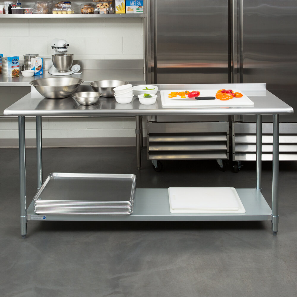 Steelton 24" x 72" 18 Gauge 430 Stainless Steel Work Table with