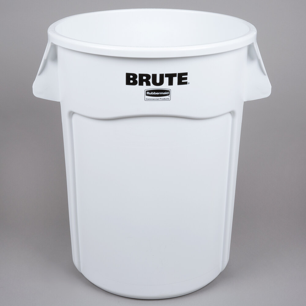 Rubbermaid BRUTE 44 Gallon White Ingredient Bin / Trash Can, Lid, and