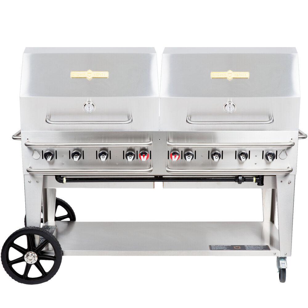 Crown Verity RCB60RDPSILP 60" Pro Series Outdoor Rental Grill with
