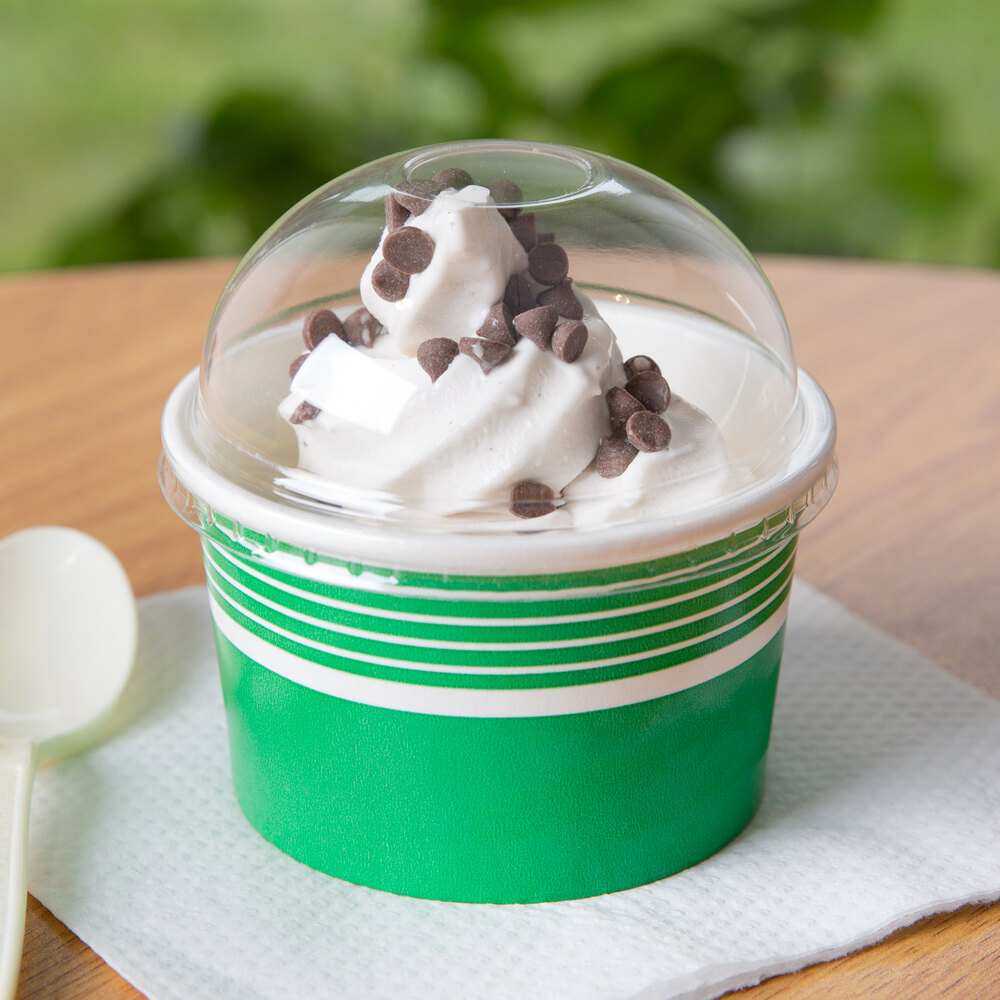 Choice 8 oz. Green Paper Frozen Yogurt Cup 50/Pack