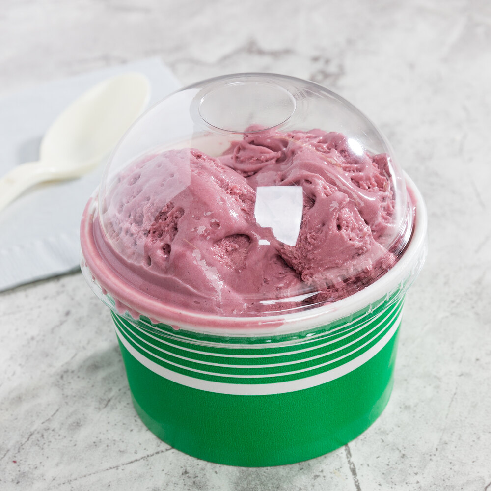 Choice 8 oz. Green Paper Frozen Yogurt Cup 50/Pack