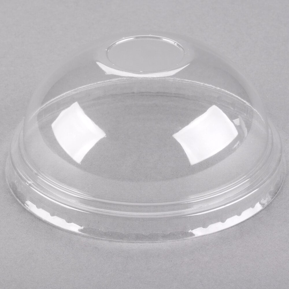 Choice 6 oz. Clear Round Dome Frozen Yogurt Lid With No Hole - 1000/Case