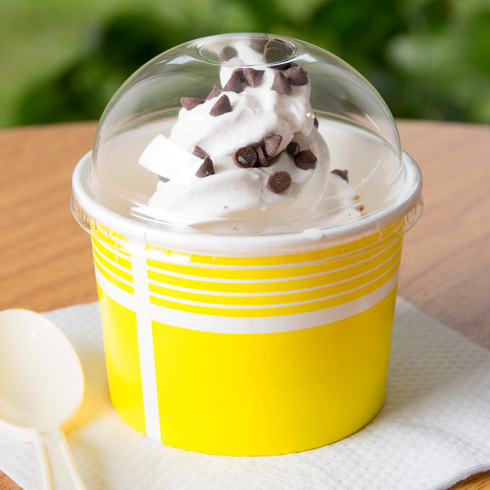 Choice 12 oz. Yellow Paper Frozen Yogurt Cup 50/Pack