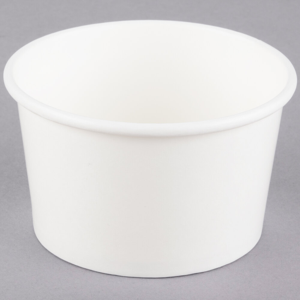 Choice 8 oz. White Paper Frozen Yogurt Cup 50/Pack
