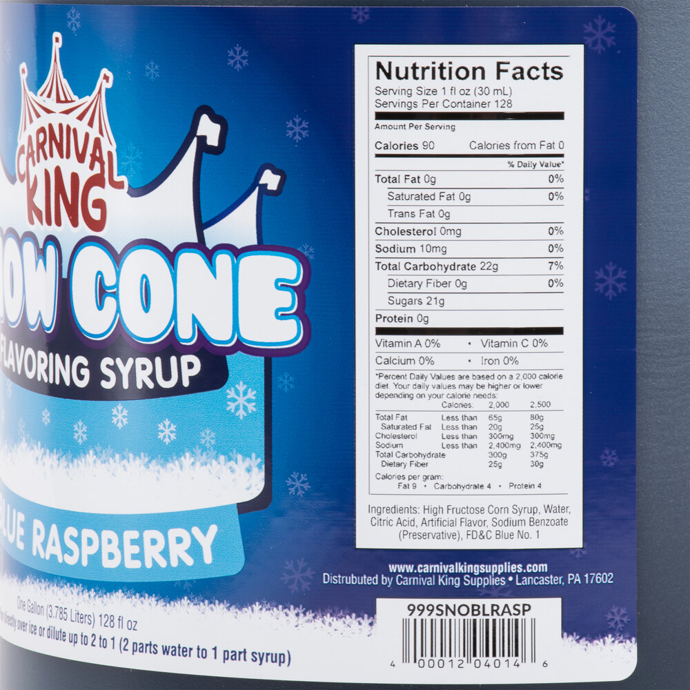 Carnival King 1 Gallon Blue Raspberry Snow Cone Syrup 2334