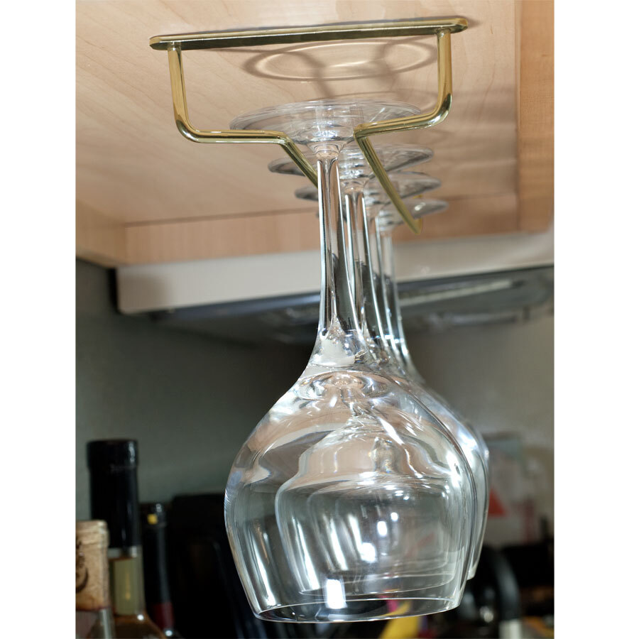 24" Brass Bar Glass Hanger Rack