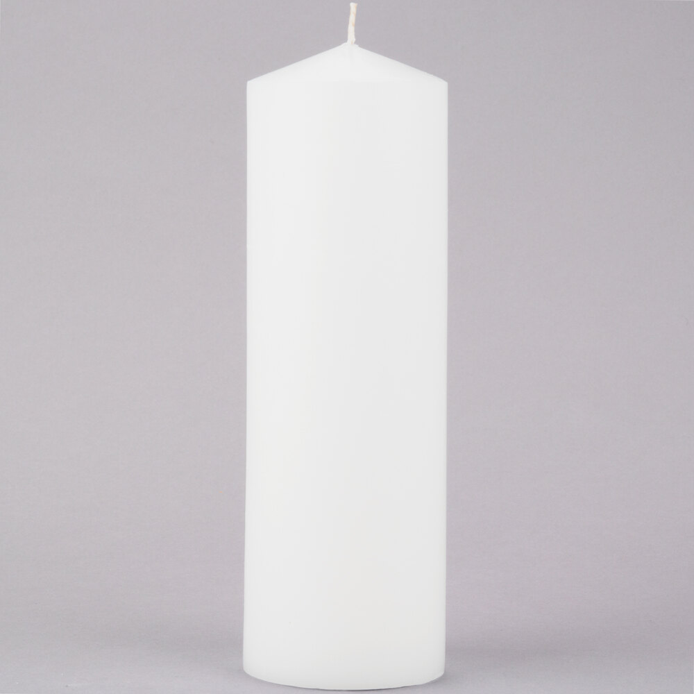 Sterno Products 40174 9 1/2" White Wax Pillar Candle 6/Case
