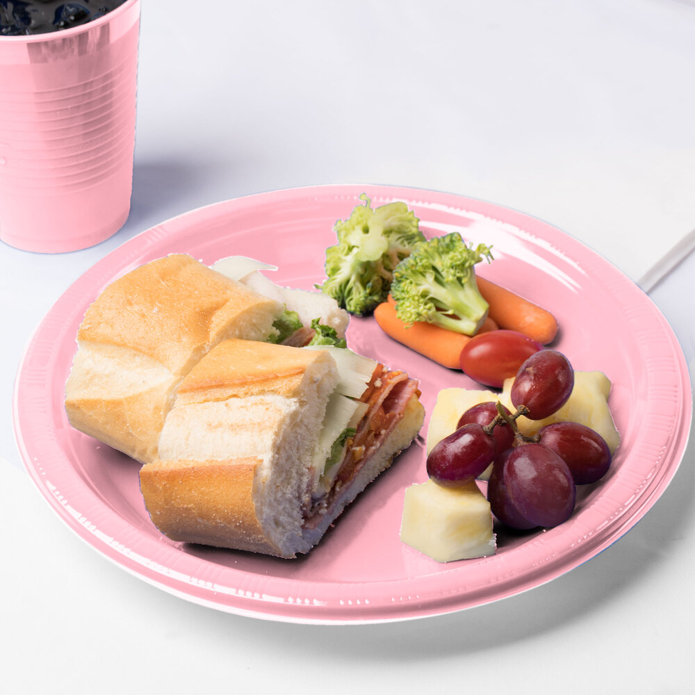 Creative Converting 7” Round Luncheon Plates – Classic Pink, 24 Count, Disposable & Sturdy