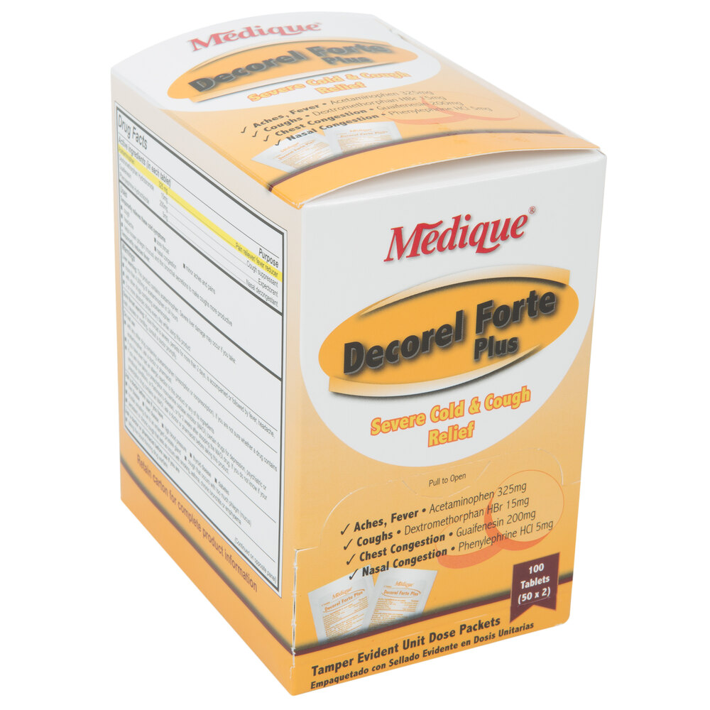 Medique 42533 Decorel Forte Plus Cold Relief Tablets - 100/Box