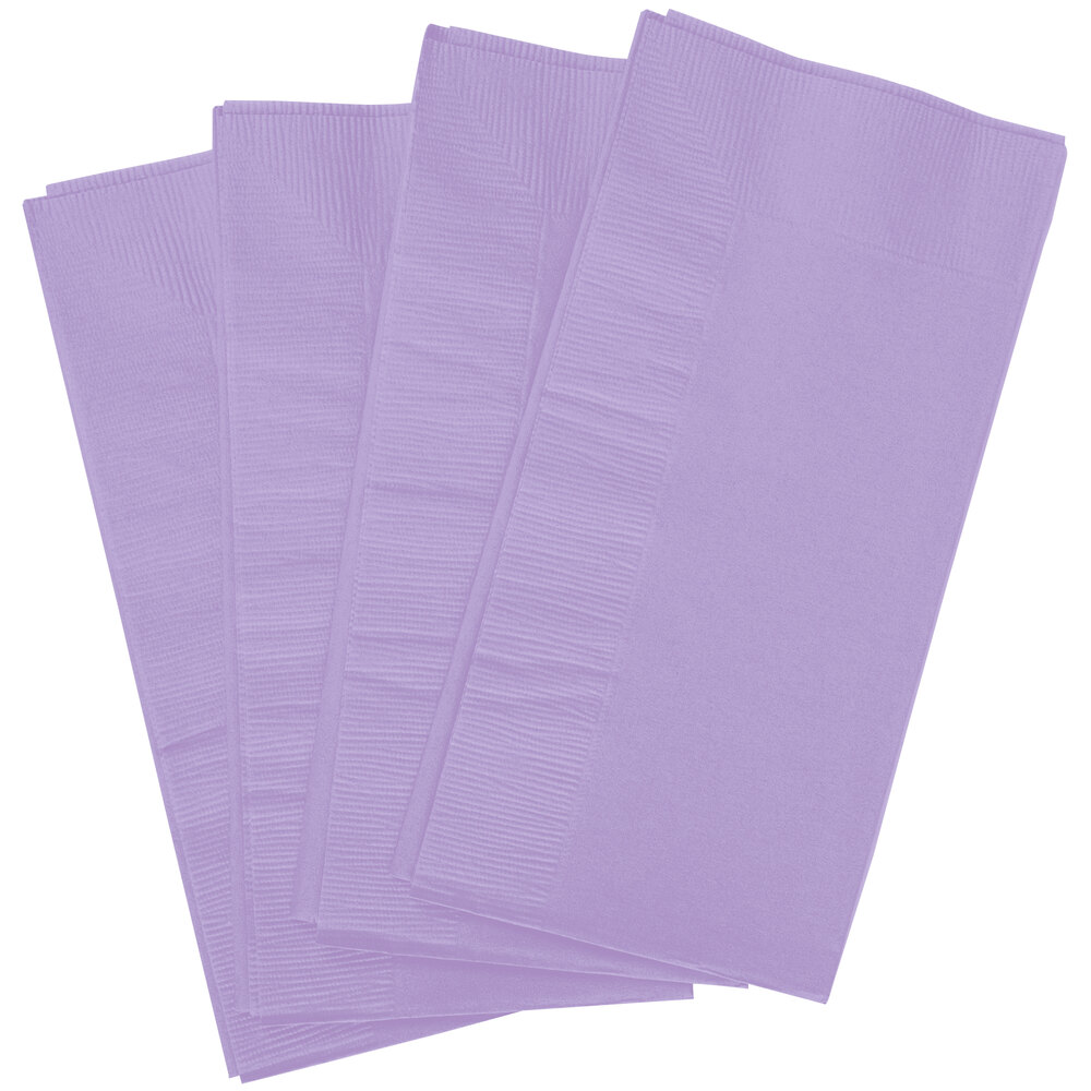 Luscious Lavender Purple Paper Dinner Napkins, 2Ply 1/8 Fold Creative Converting 67193B 50/Pack