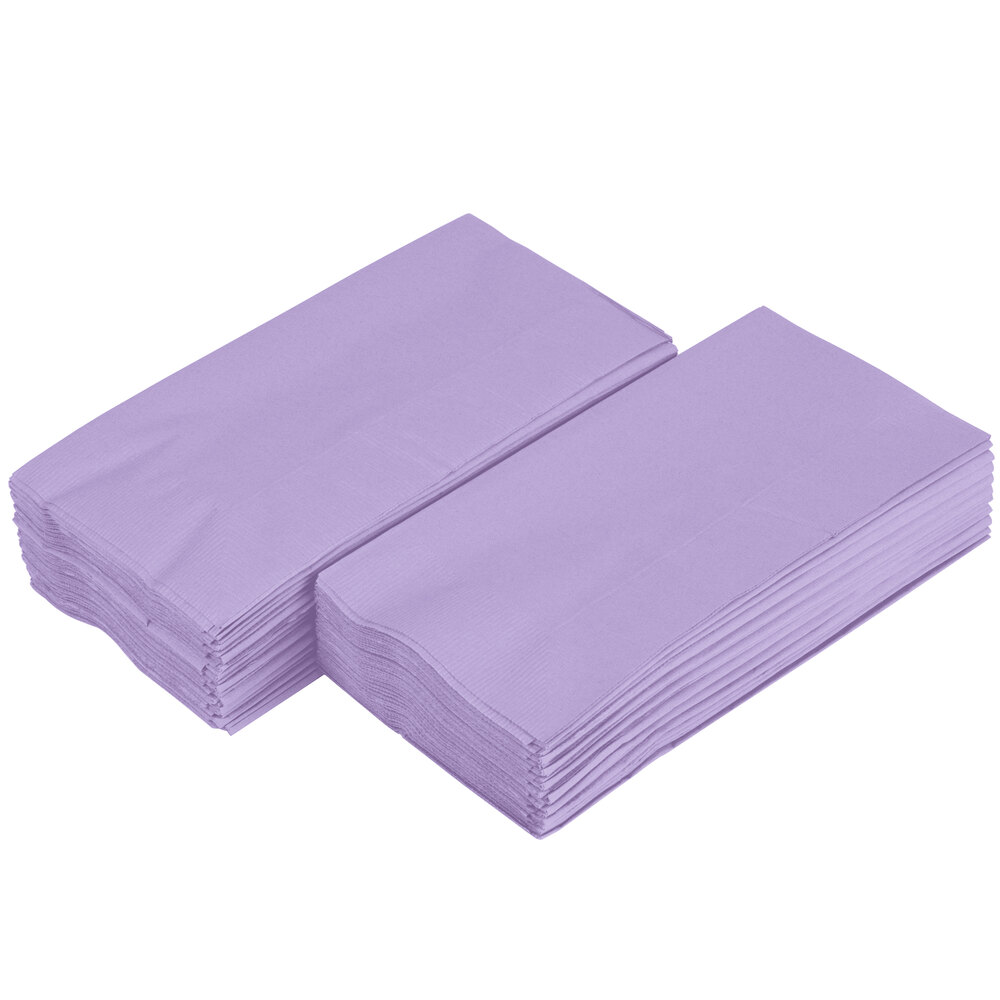 Luscious Lavender Purple Paper Dinner Napkins, 2-Ply 1/8 Fold - Creative Converting 67193B - 50/Pack
