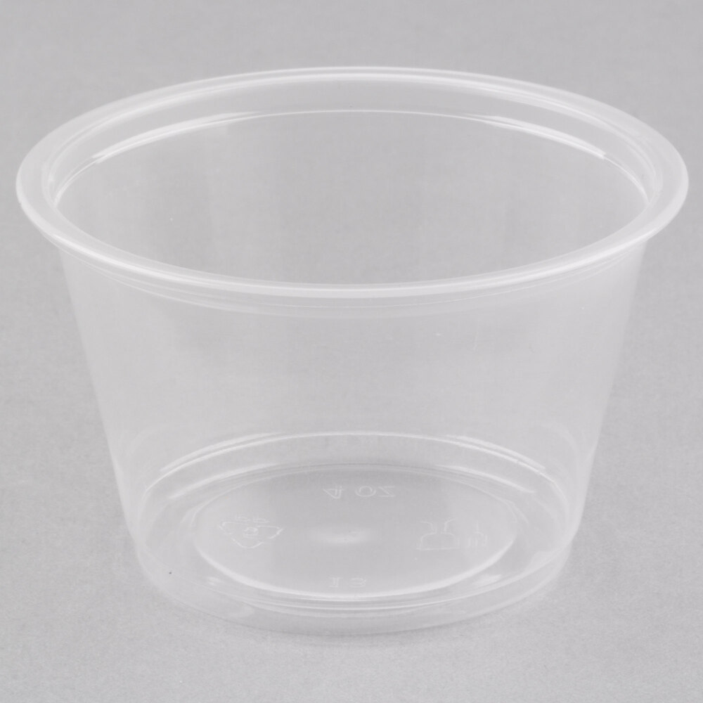 Choice 4 oz. Clear Plastic Souffle Cup / Portion Cup 2500/Case