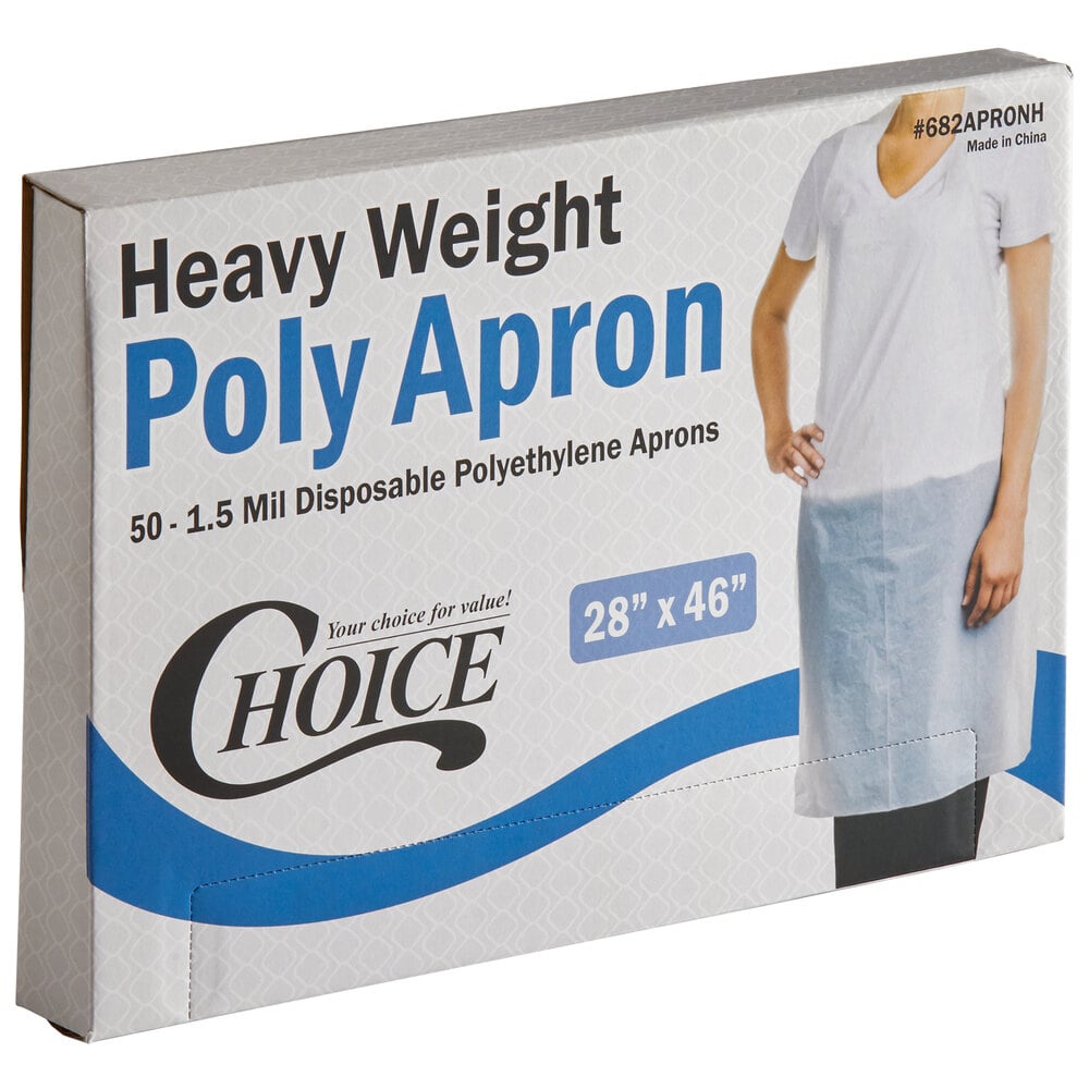 Choice Disposable Heavy Weight White Poly Apron Box