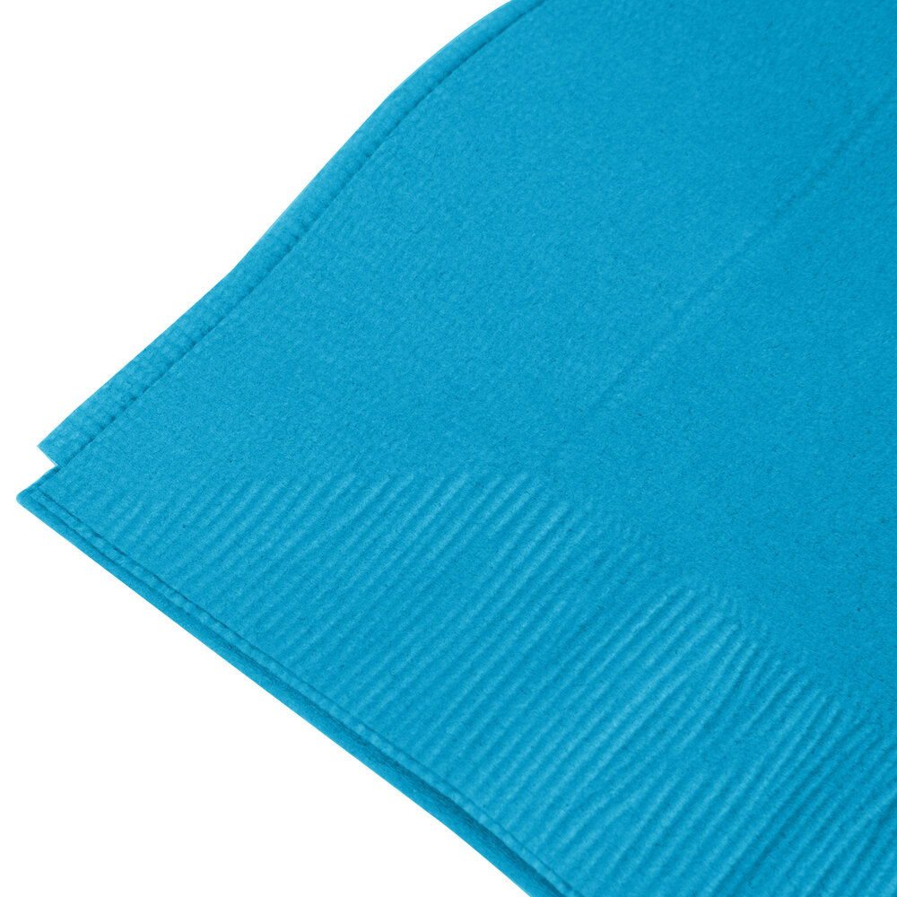 Turquoise Blue Paper Dinner Napkins, 2Ply 1/8 Fold Creative
