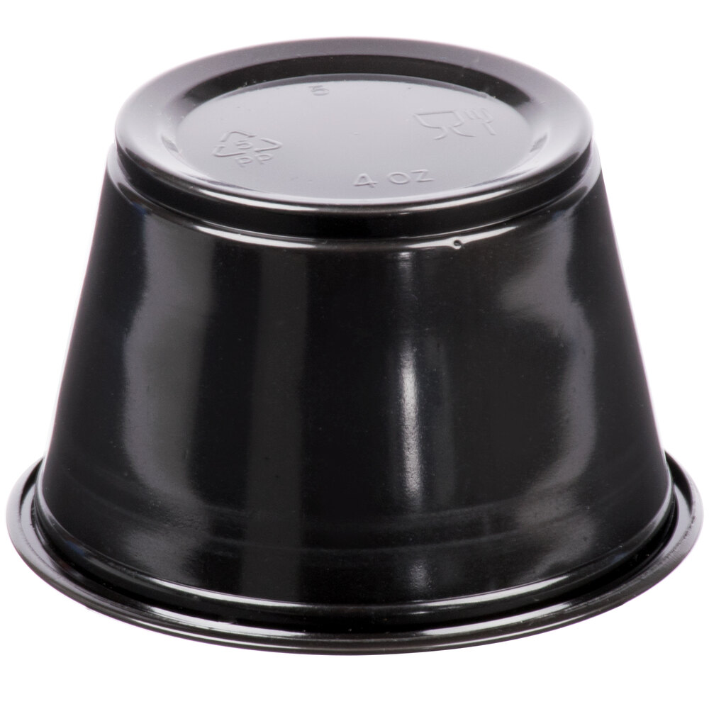 Choice 4 oz. Black Plastic Souffle Cup / Portion Cup 100