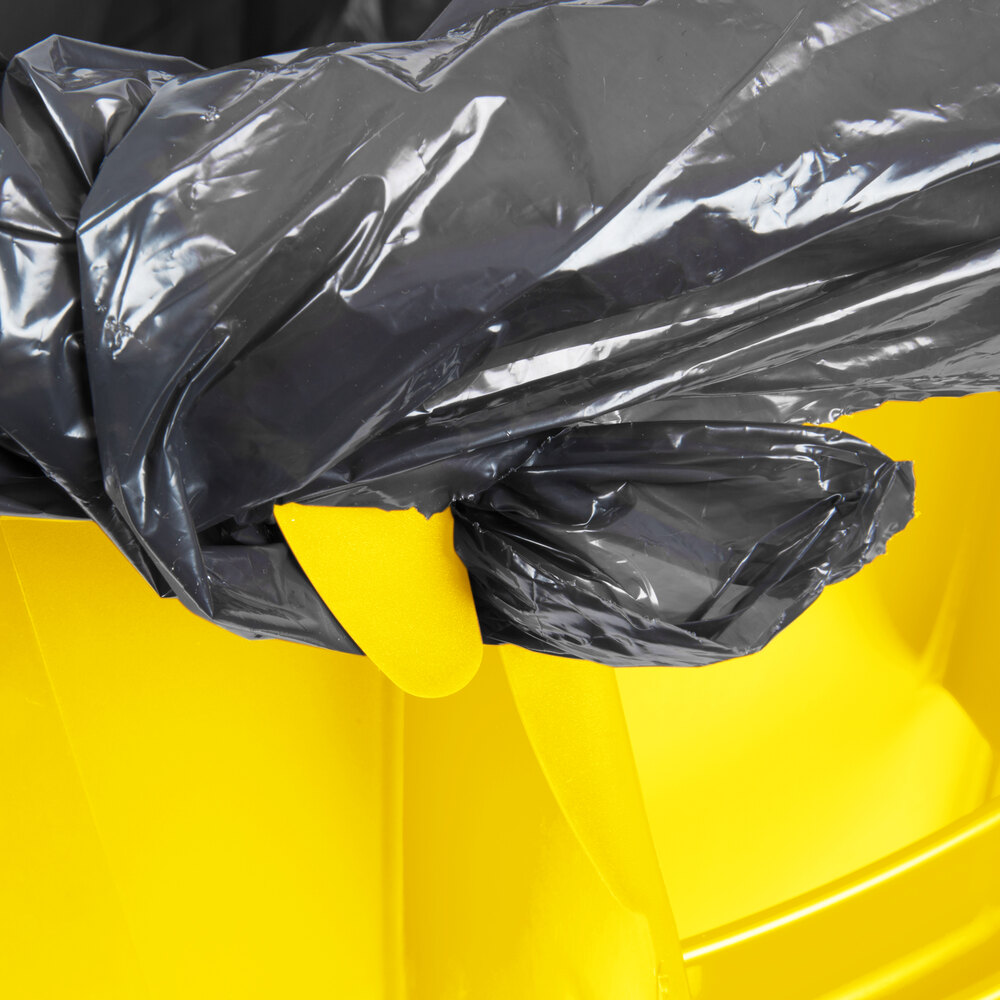 Rubbermaid BRUTE 55 Gallon Yellow Round Trash Can with Lid and Dolly