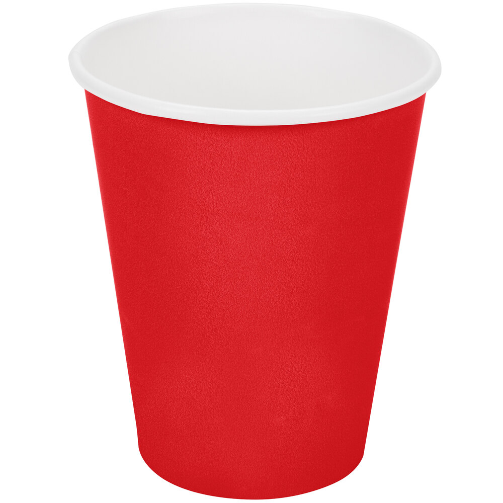 Creative Converting 561031B 9 oz. Classic Red Poly Paper Hot / Cold Cup ...
