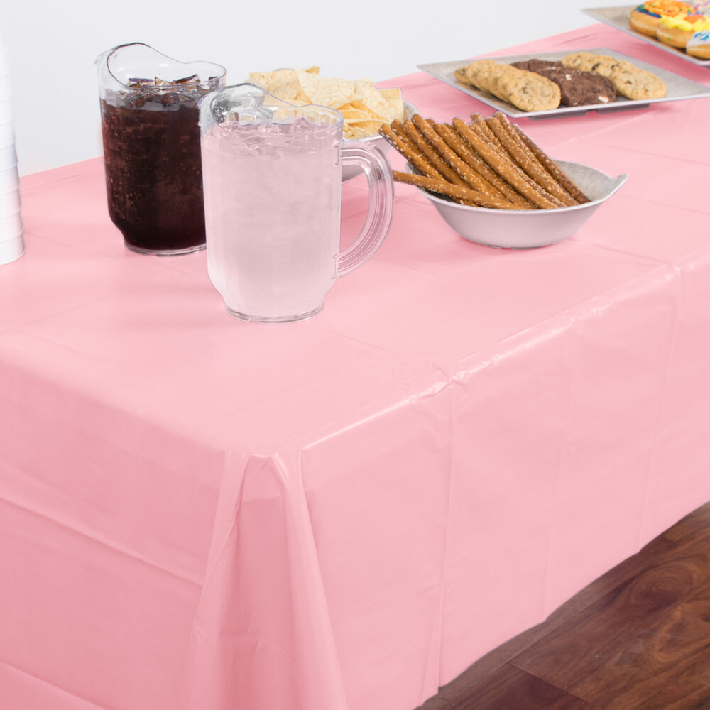 Creative Converting 014016B 54" x 108" Classic Pink Disposable Plastic