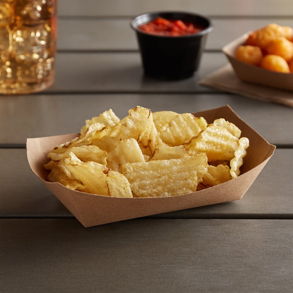 Customizable 100 1 lb. Natural EcoKraft Paper Food Tray 1000/Case