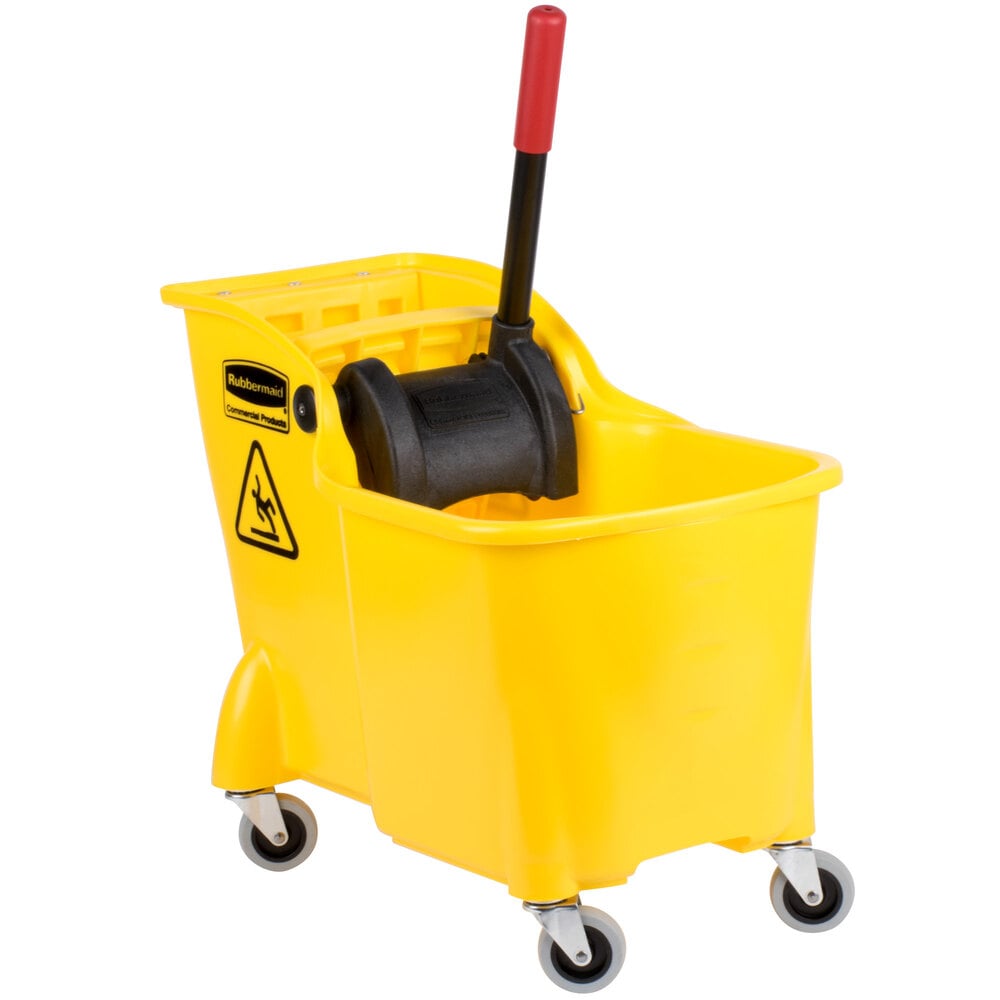 Rubbermaid FG738000YEL Tandem 31 Qt. Yellow Mop Bucket with Reverse