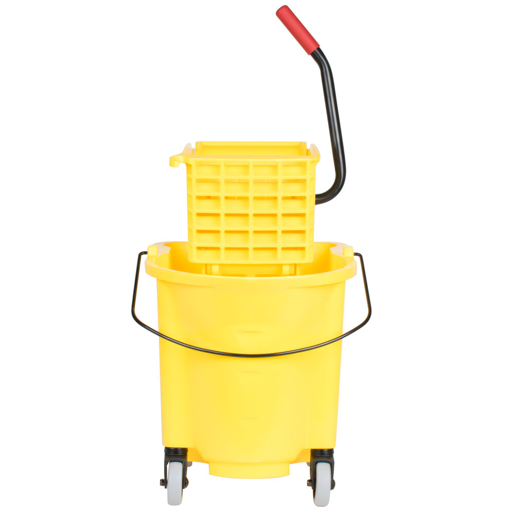Rubbermaid FG758088YEL WaveBrake® 35 Qt. Yellow Mop Bucket with Side