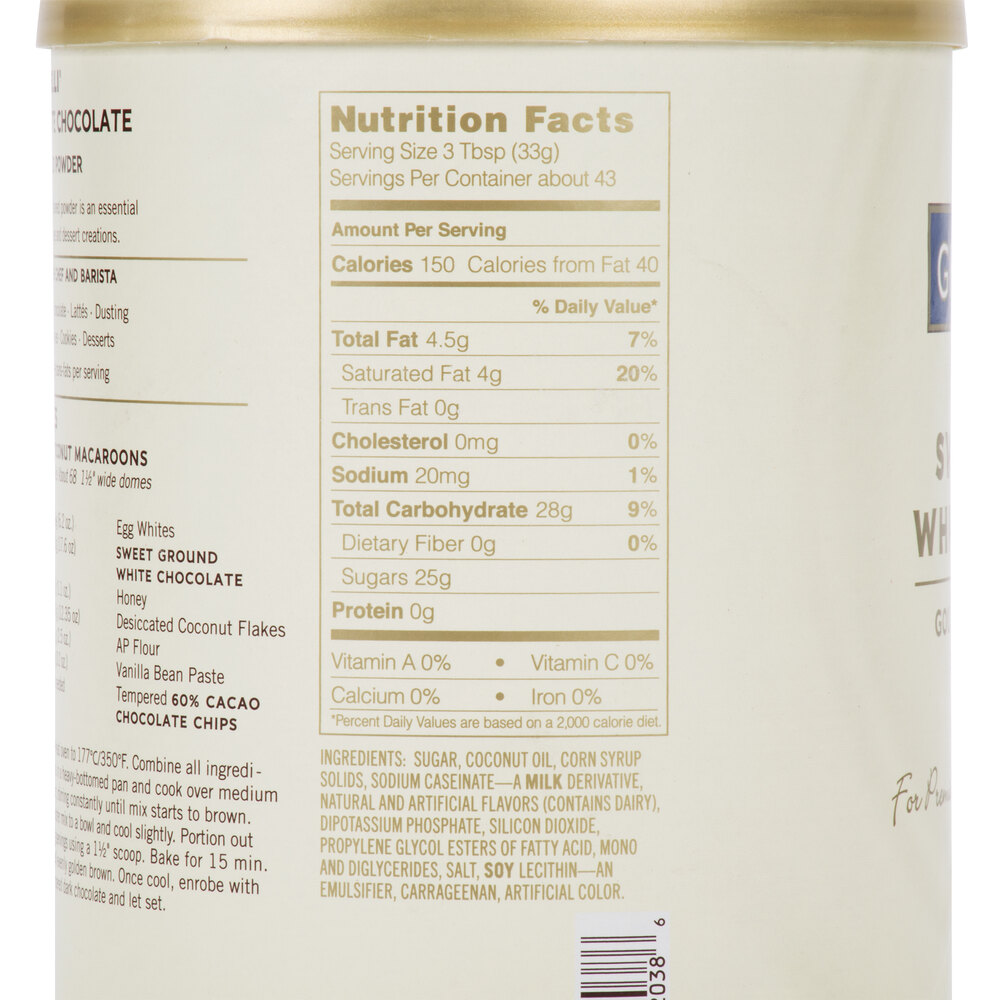 Ghirardelli 3.12 lb. Sweet Ground White Chocolate Flavored Powder