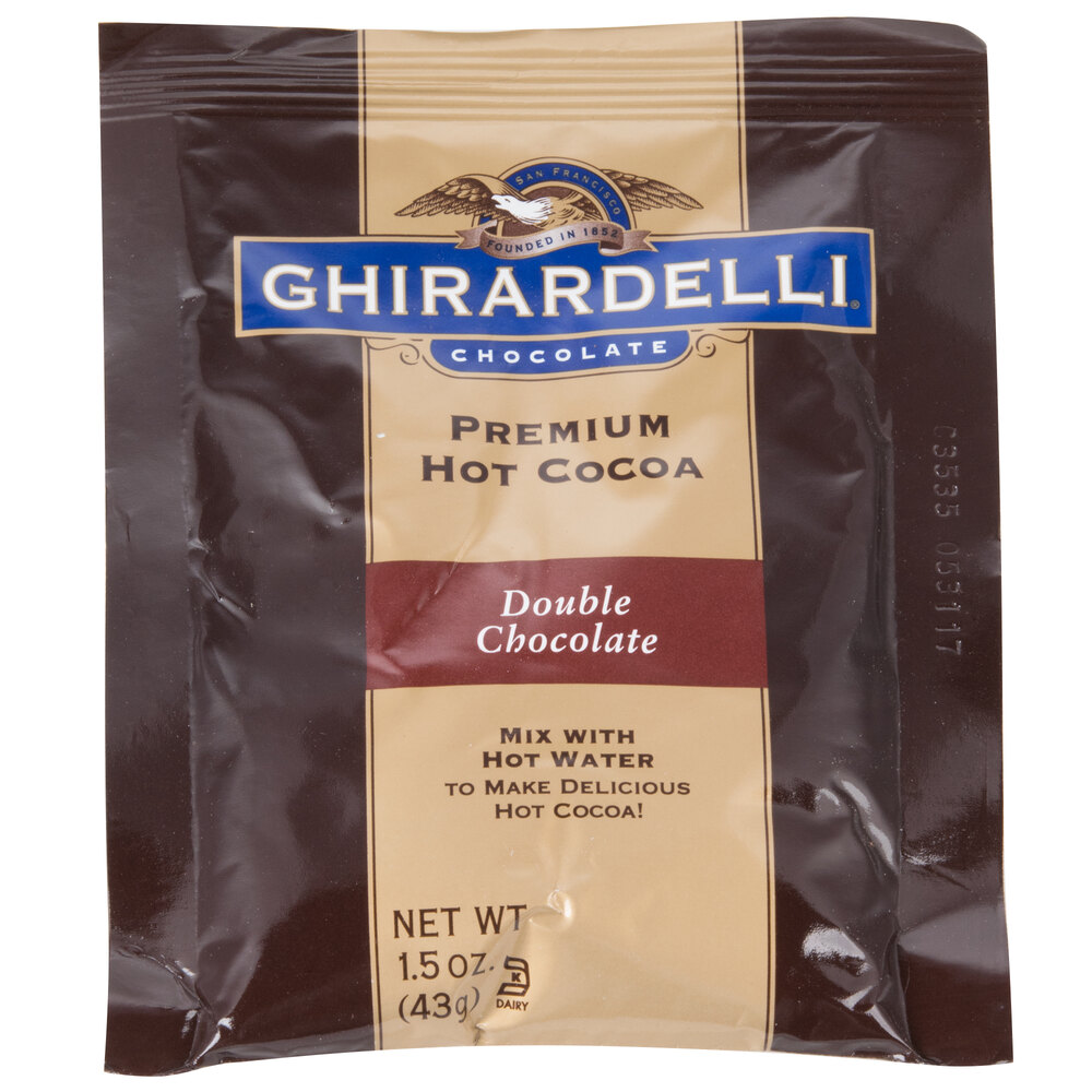 Ghirardelli Premium Double Chocolate Hot Cocoa Mix Packets - 15/Box