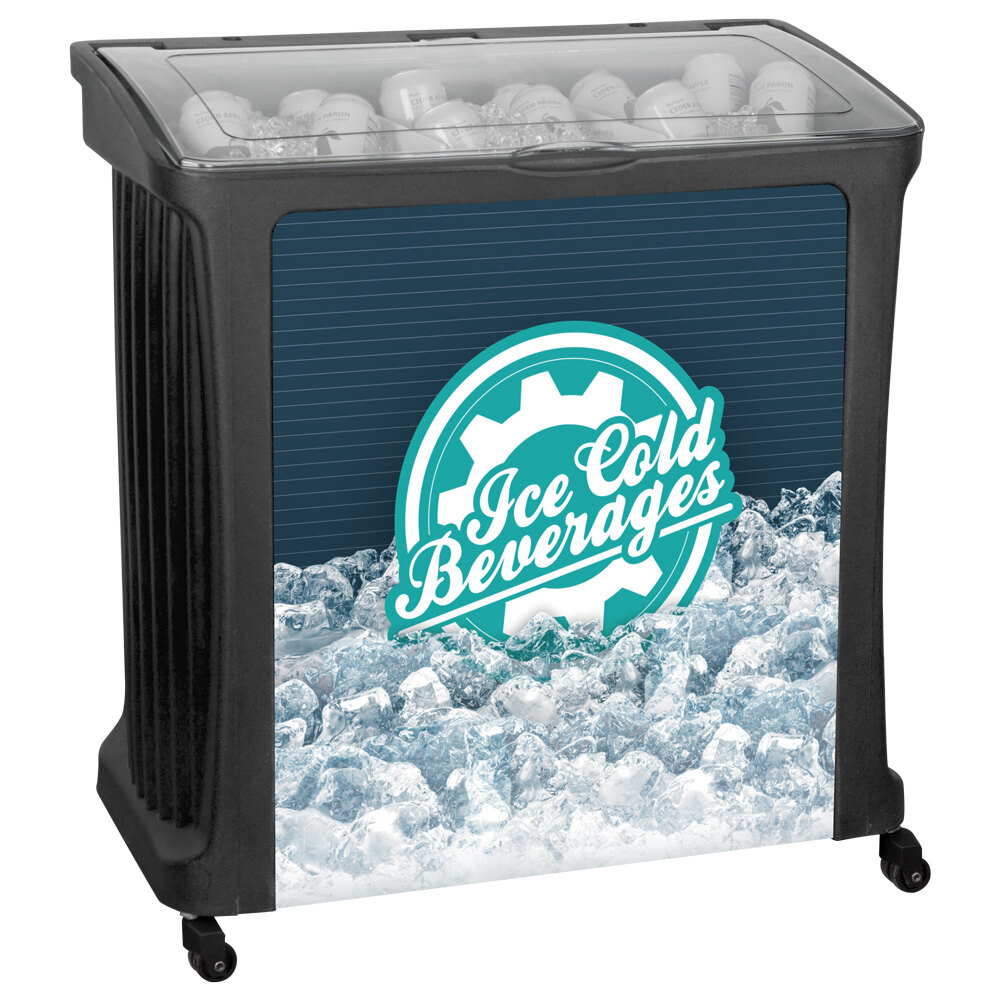 IRP 88 Qt. Black 3501552 Mobile Merchandiser / Cooler 30" x 18" x 32"