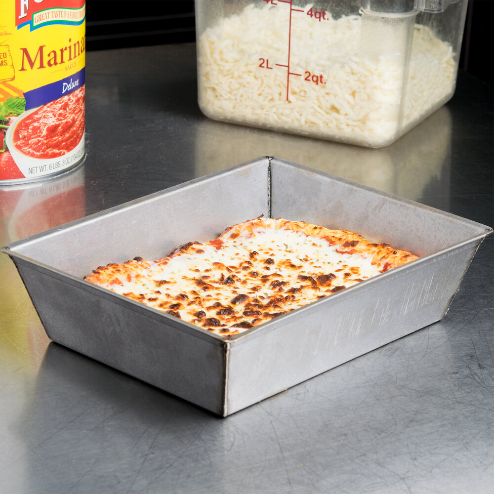 Chicago Metallic 90810 7 3/4" x 9 7/8" Aluminized Steel Rectangular Pizza Pan