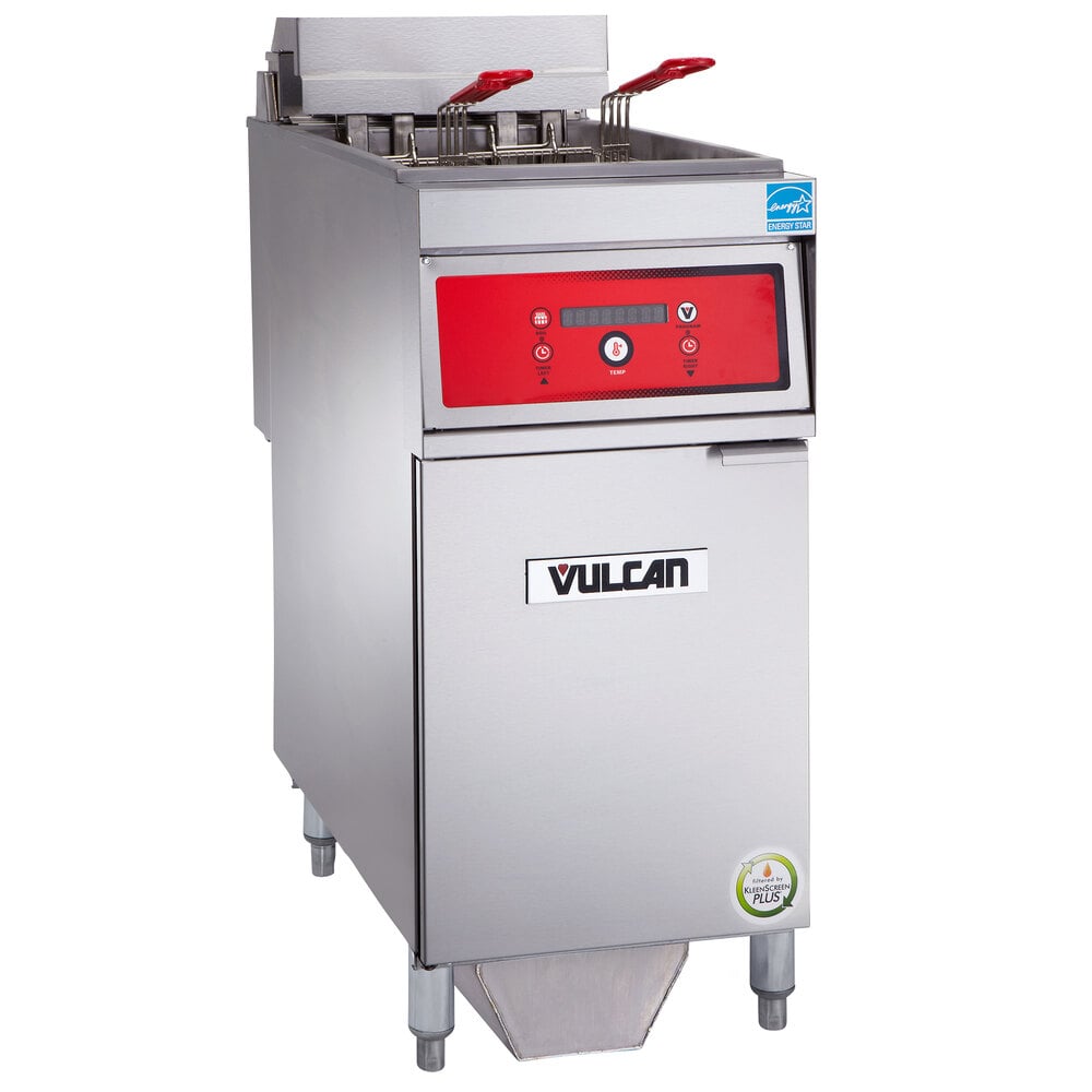 Vulcan 1ER50DF1 50 lb. Electric Floor Fryer with Digital Controls and