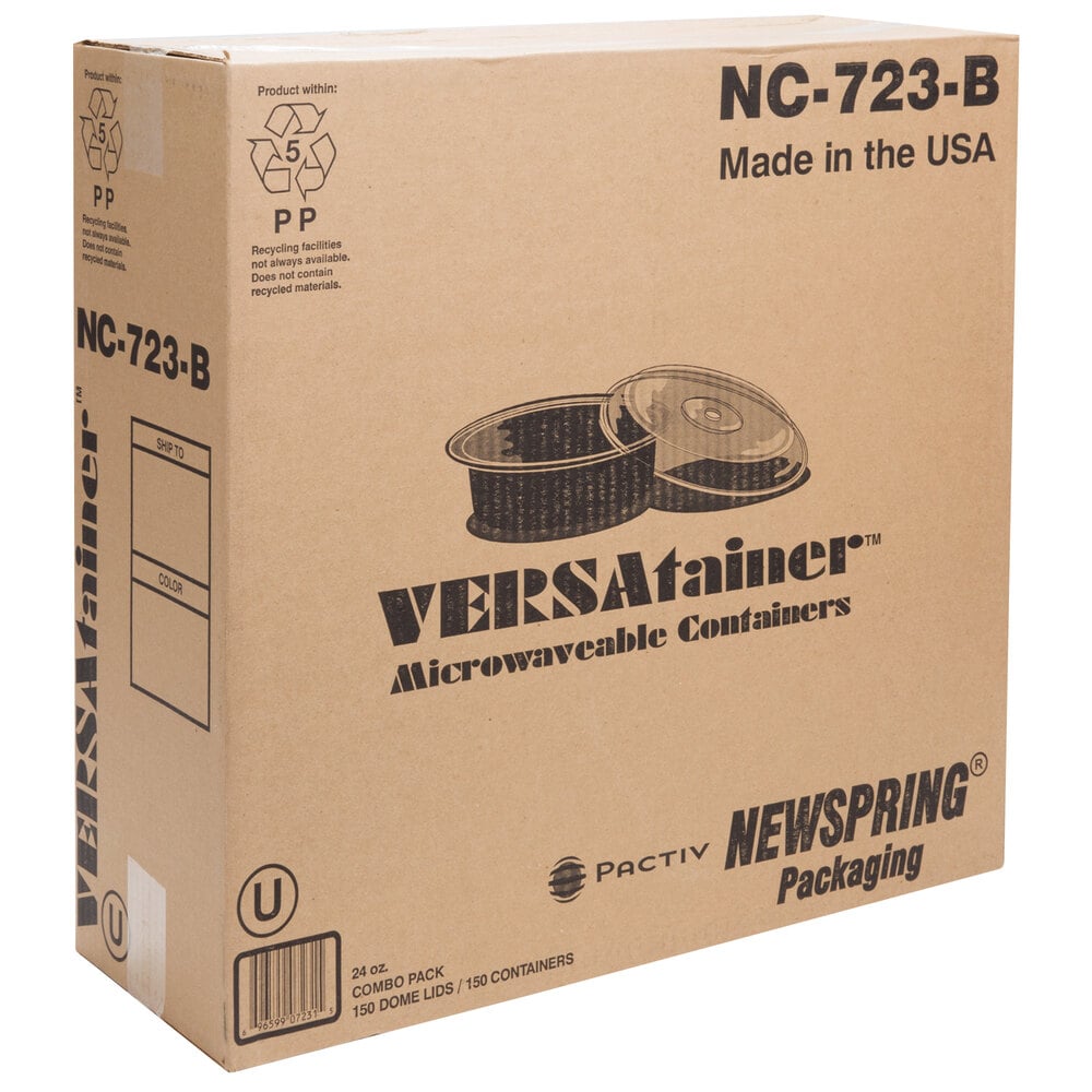 Newspring NC-723-B 24 Oz. Black 7" VERSAtainer Round Microwavable ...