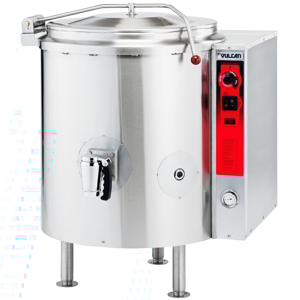 Vulcan K60GLNAT Natural Gas 60 Gallon Stationary 2/3 Steam Jacketed Kettle 100,000 BTU