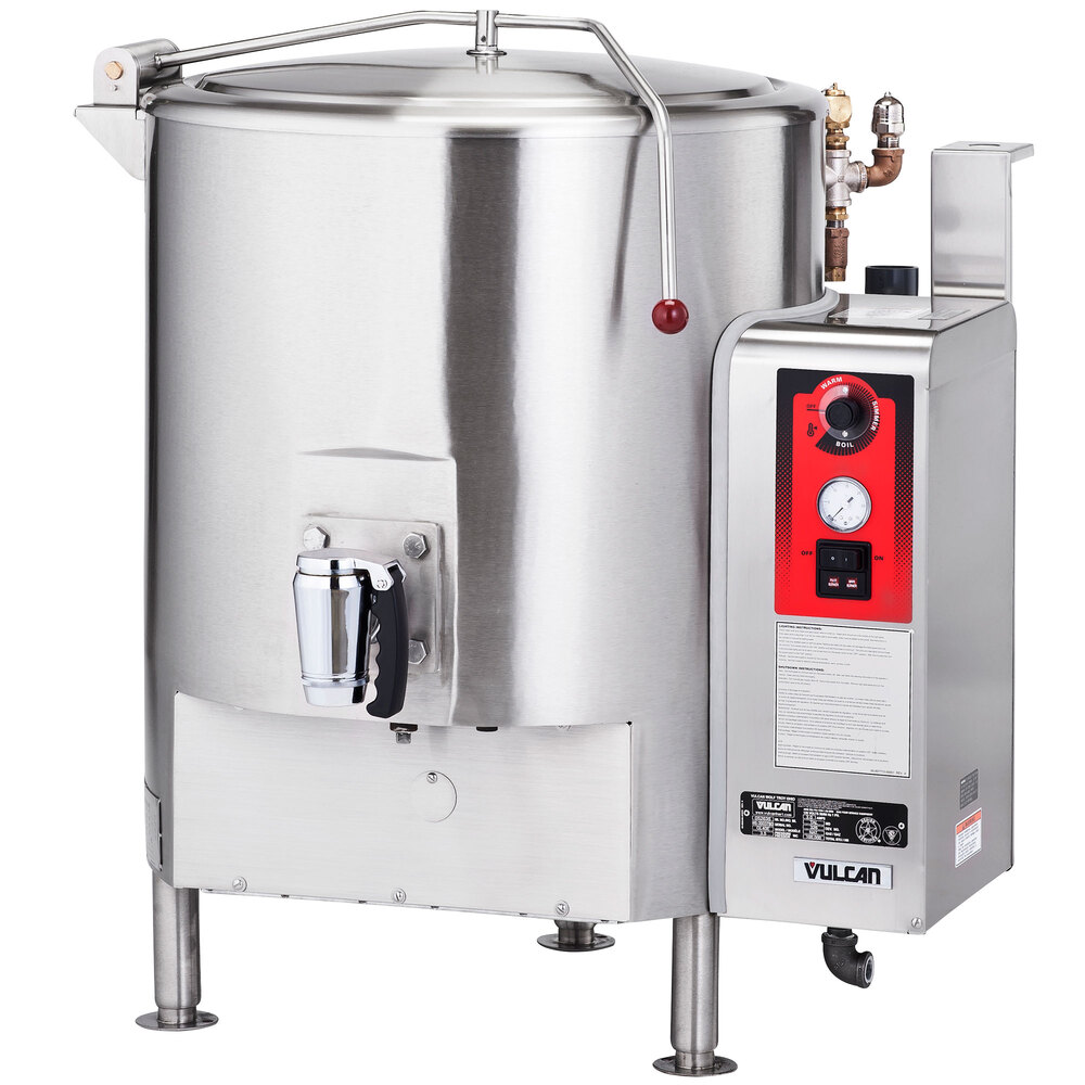 Vulcan GT100ELP Liquid Propane 100 Gallon Stationary Steam Jacketed Gas Kettle 135,000 BTU