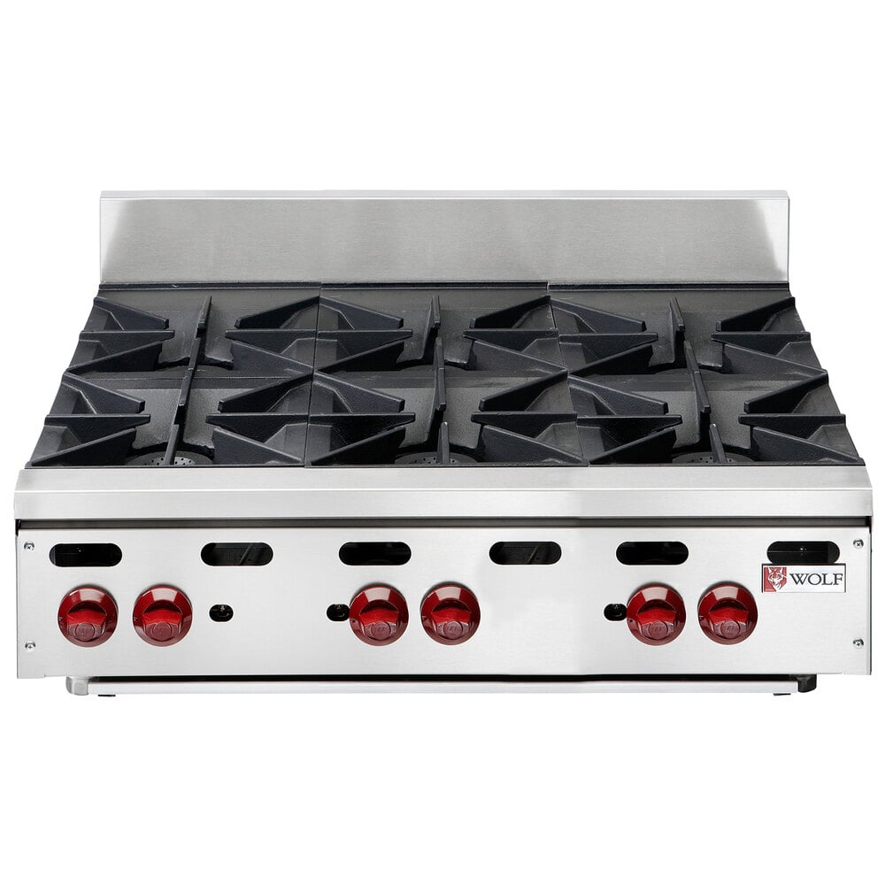 Wolf Natural Gas Countertop Range - 6 Burners, 36" | WebstaurantStore