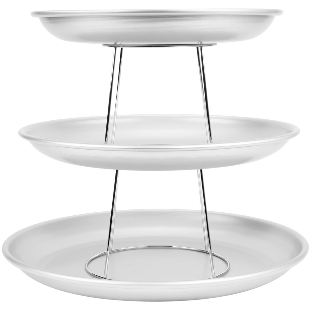 American Metalcraft 3 Tier Seafood Tower Set with Large Aluminum Trays