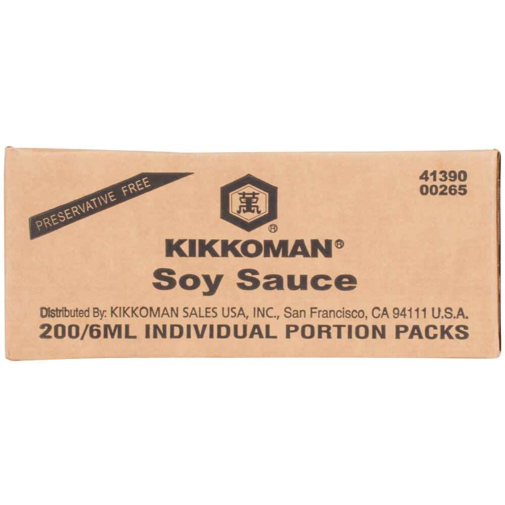 Kikkoman 6 mL Preservative Free Soy Sauce Packets 200/Case