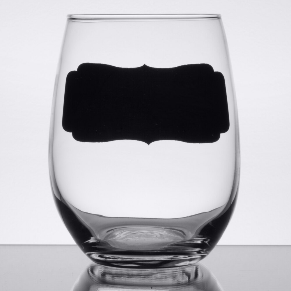 Arcoroc D1CM5806 15 oz. Stemless Wine Glass with Chalkboard by Arc