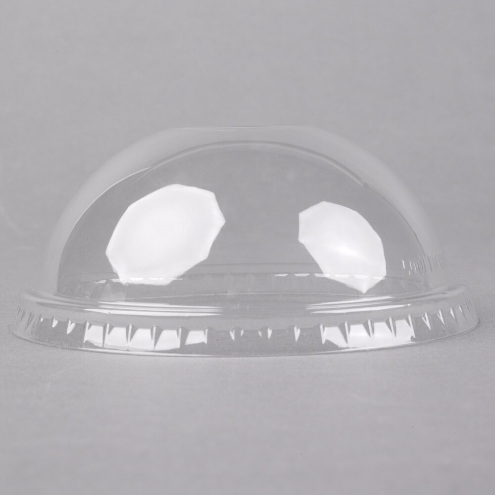 Choice 32 oz. Clear Plastic Dome Lid with Hole 500/Case