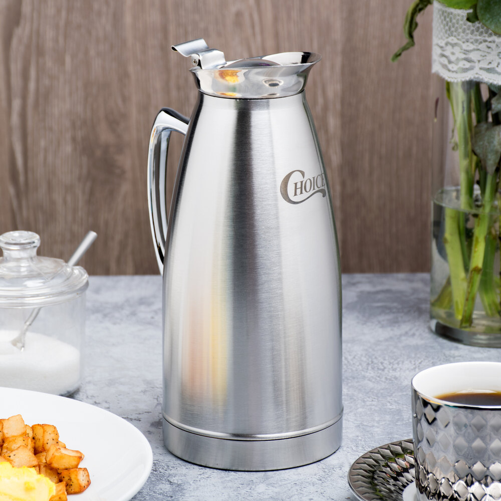 Choice 33 oz. Stainless Steel Thermal Beverage Server