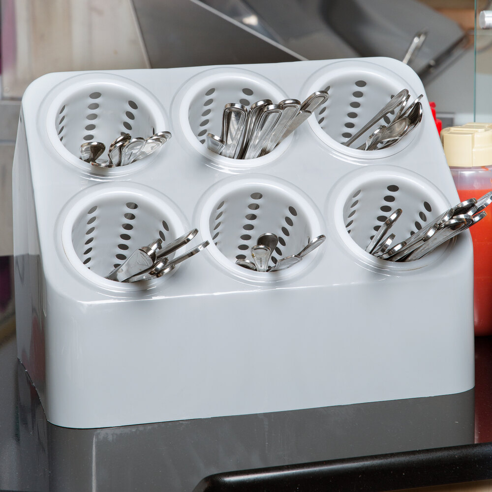 Vollrath 52644 Gray Plastic 6Cylinder Flatware Organizer
