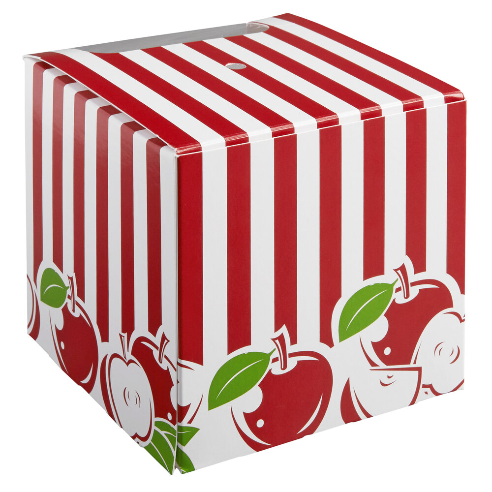 Baker's Mark Printed 1Piece Candy Apple Box with Window 100/Case