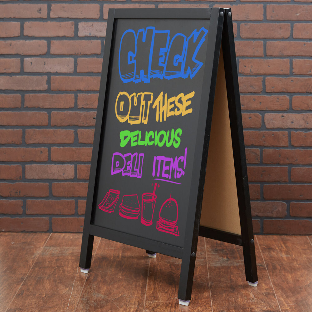 Choice AFrame Chalkboard Sidewalk Sign Black Wood 20" x 34"