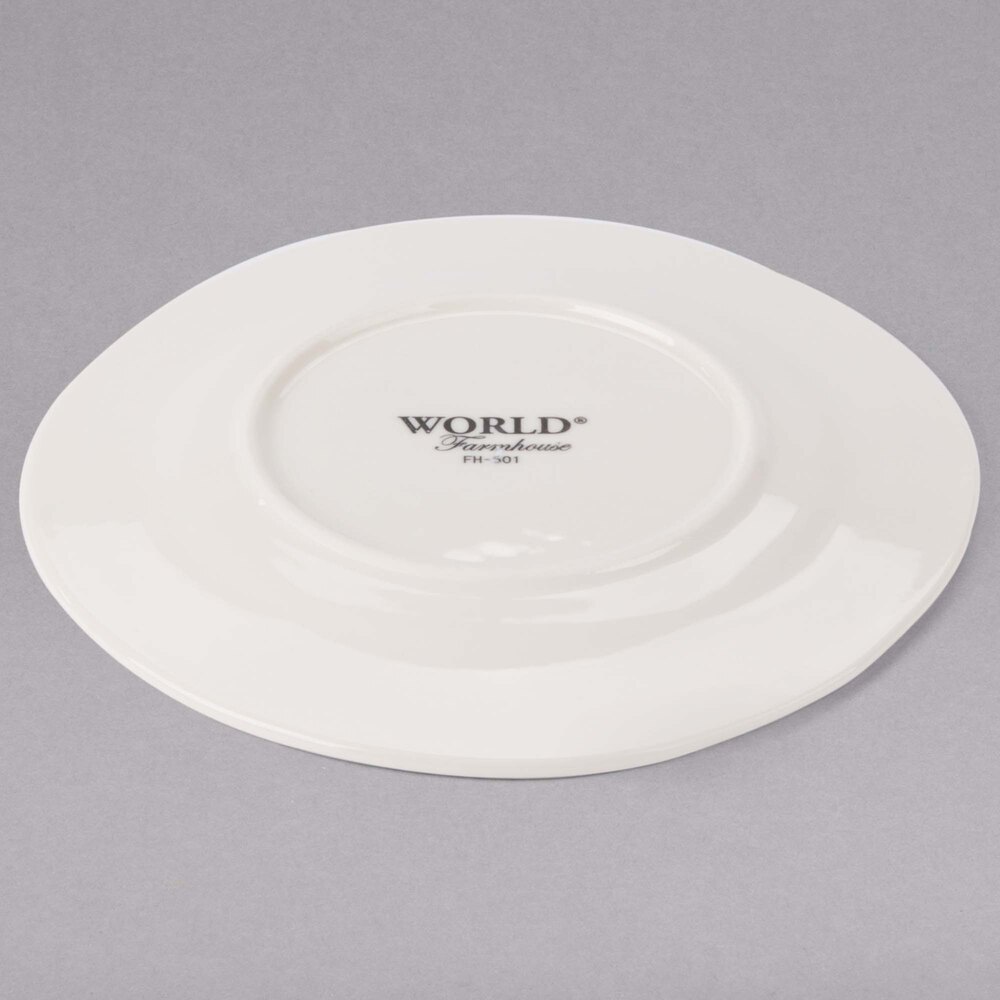 World Tableware FH501 Farmhouse 8" Round Ivory (American White) Wide