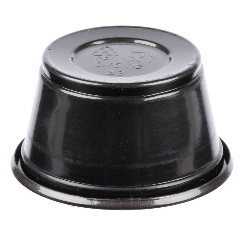 Choice 0.75 oz. Black Plastic Souffle Cup / Portion Cup 2500/Case