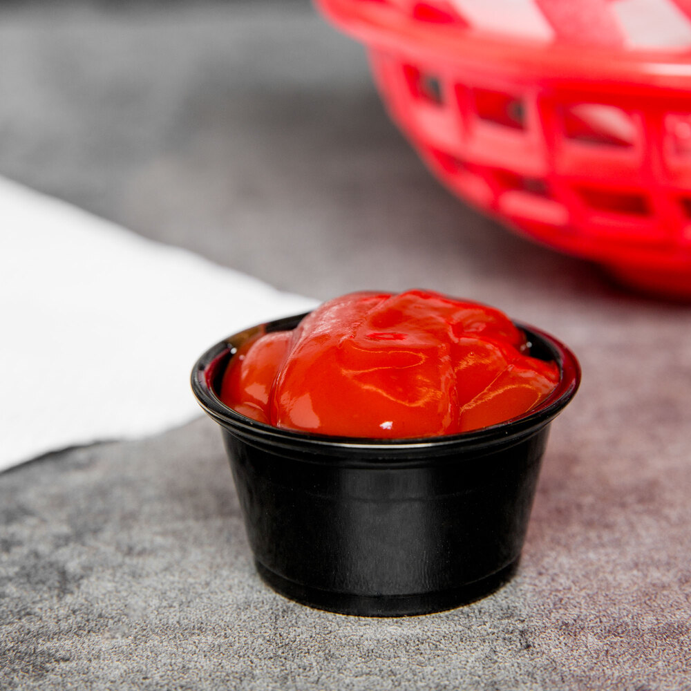 Choice 0.75 oz. Black Plastic Souffle Cup / Portion Cup 2500/Case