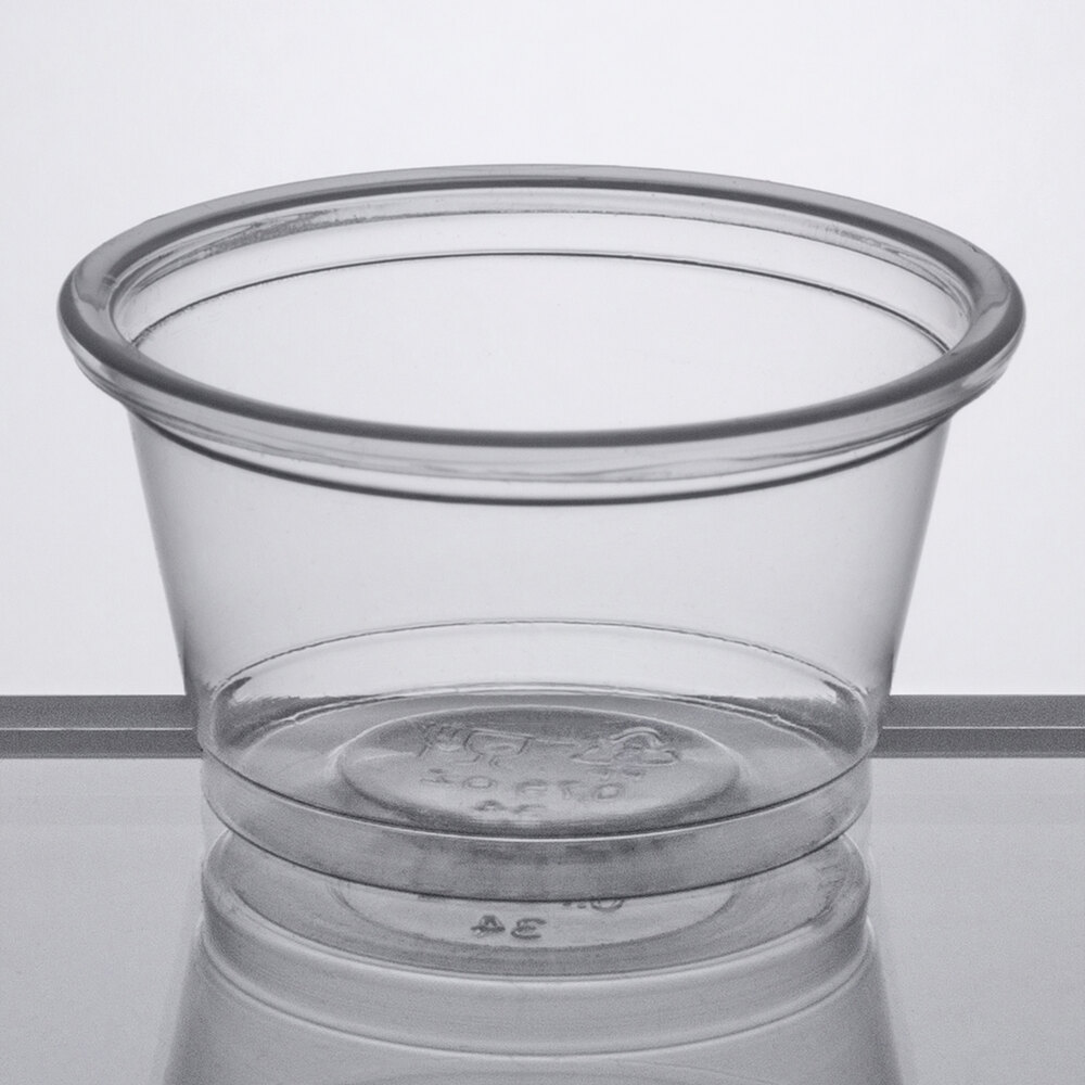 Choice 0.75 oz. Clear Plastic Souffle Cup / Portion Cup 100/Pack
