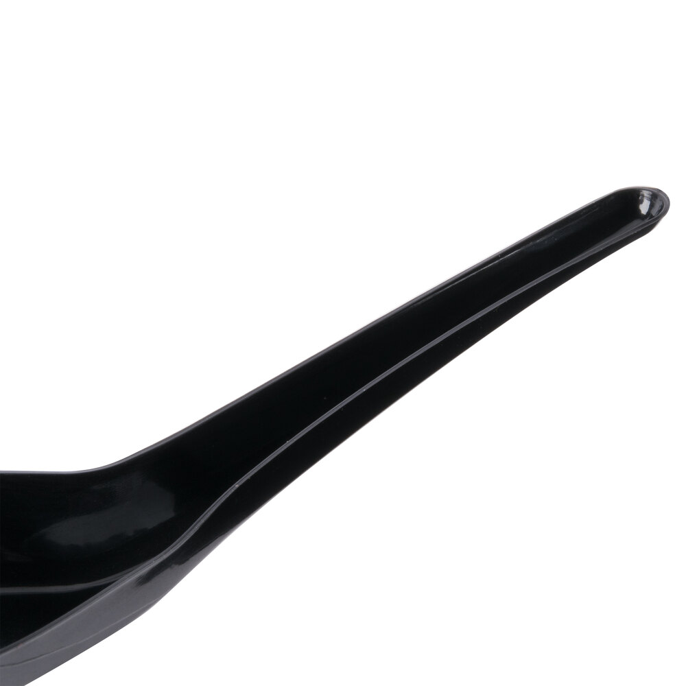 Visions 5 1/2" Black Plastic Asian Soup Spoon 200/Case