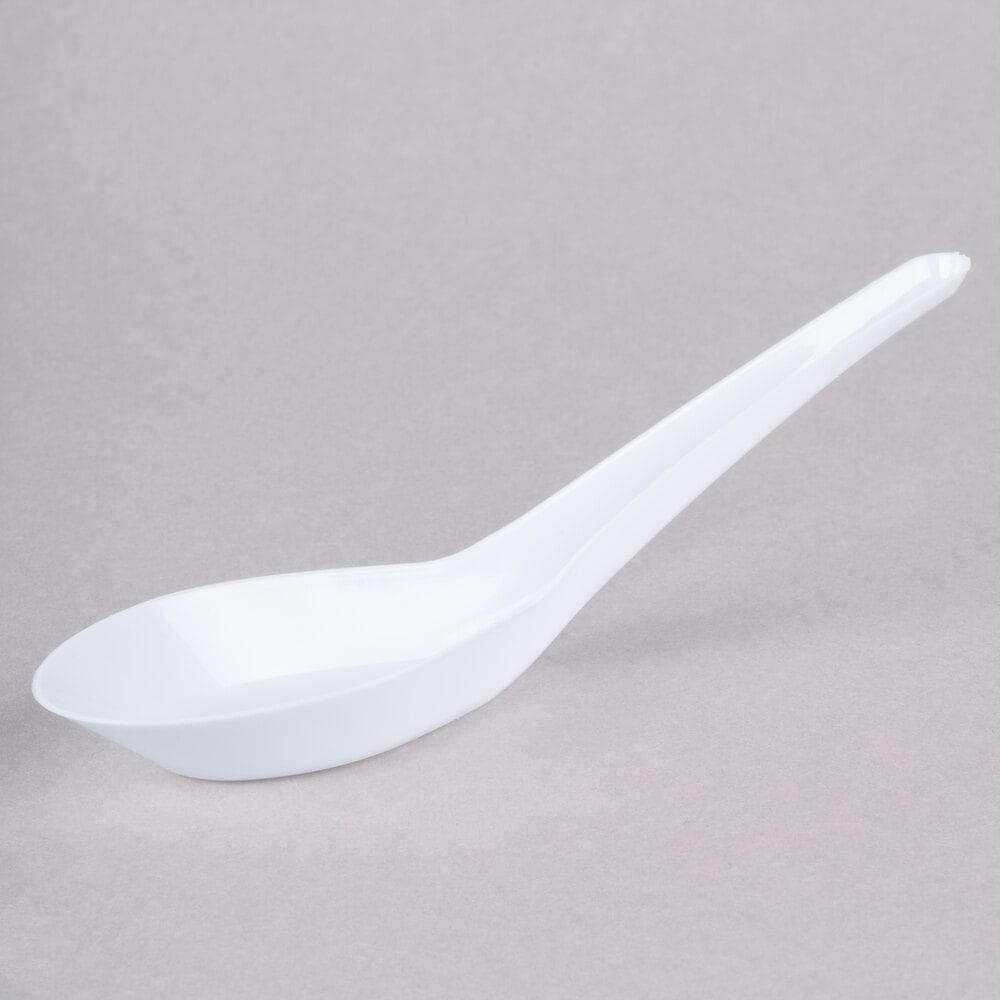 Visions 5 1/2" White Plastic Asian Soup Spoon 50/Pack